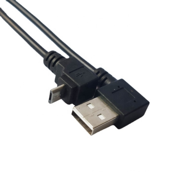 Super Flexible Silicon Custom Micro USB Cable Down Angle Micro 5P to AM Extension Cable